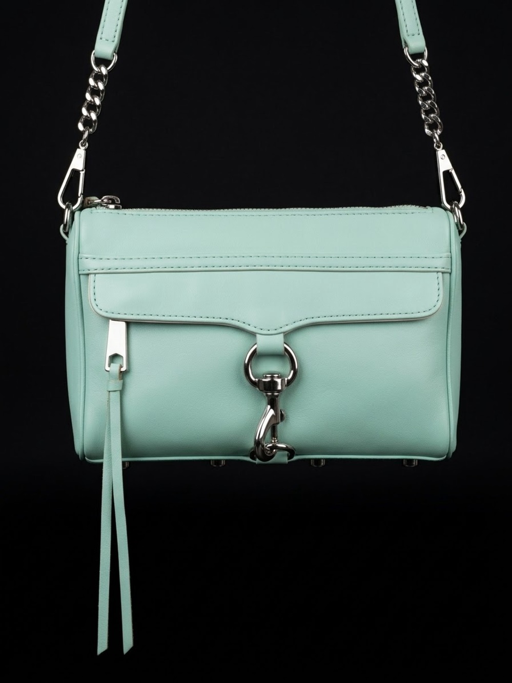 Rebecca Minkoff Mint Leather Mini Mac Crossbody